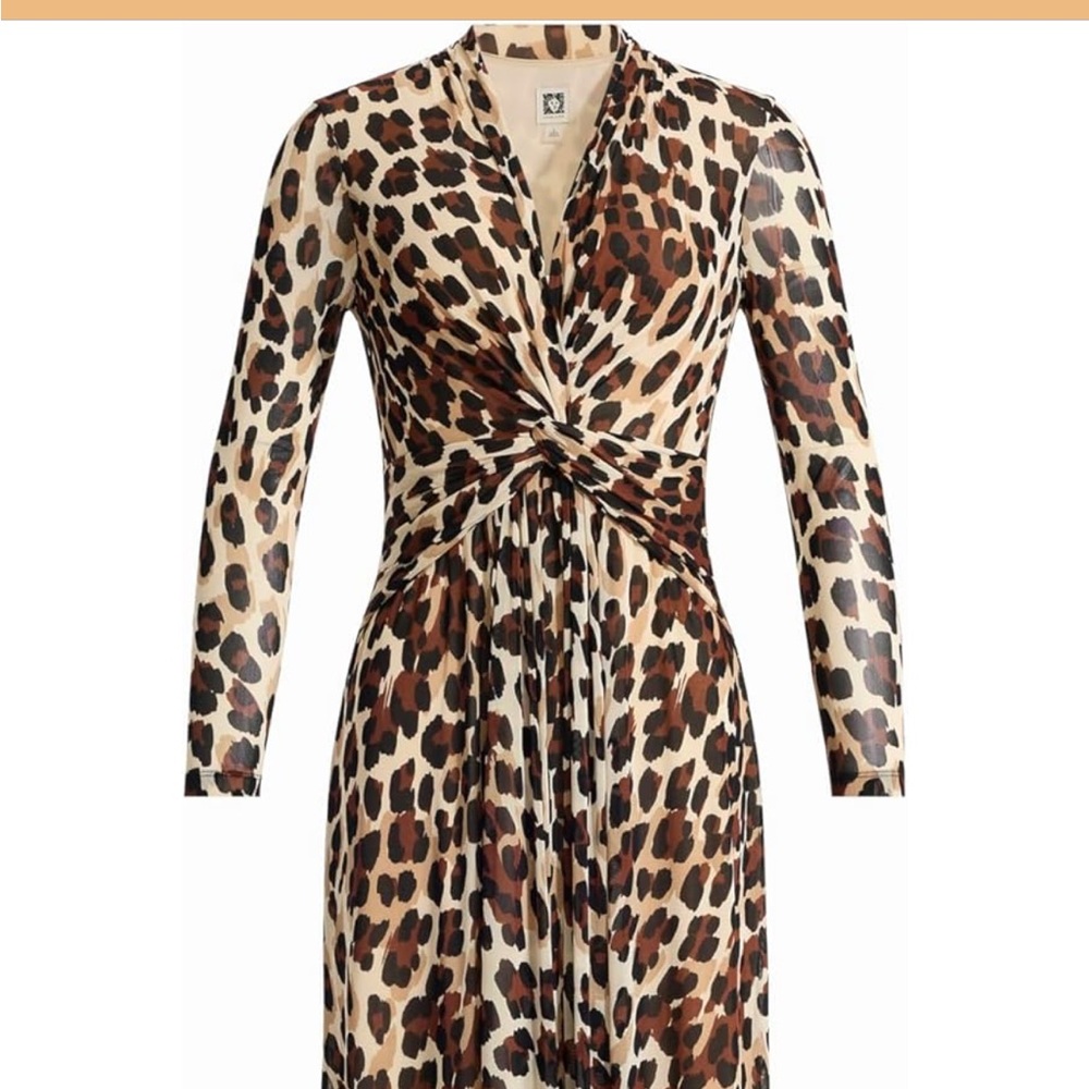 Anne Klein Animal Print Long Sleeve Dress